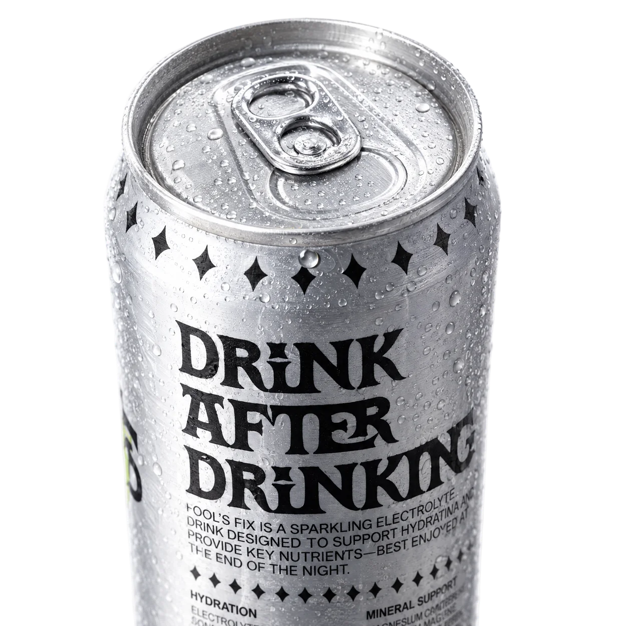A silver Drink After Drinking can of Fool's Fix